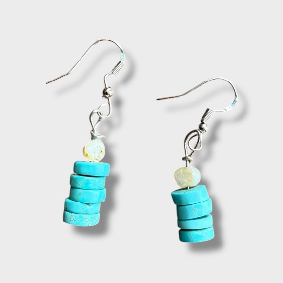 Turquoise Dangle Earrings - Picture 2 of 4
